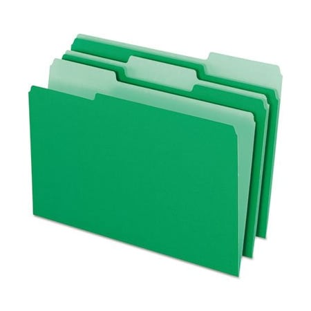 Tops Business Forms Pendaflex, COLORED FILE FOLDERS, 1/3-CUT TABS, LEGAL SIZE, GREEN/LIGHT GREEN, 100PK 15313BGR